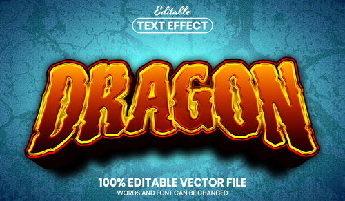 Dragon text font style vector
