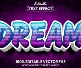 Dream text font style vector