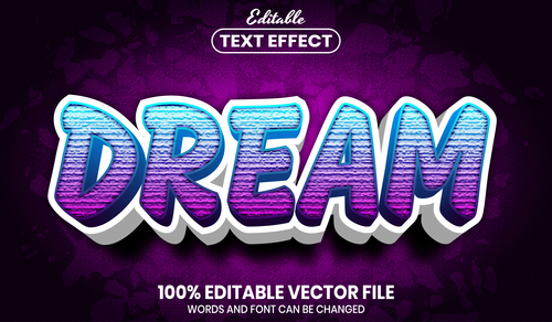 Dream text font style vector