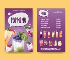 Drink shop menu vector