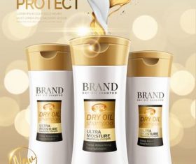 Dry oil conditioner advertising vector