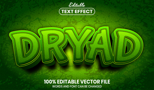 Dryad text font style vector