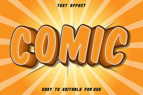 EDITABLE text effect comic vector