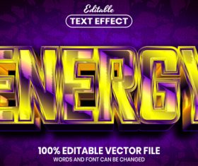 Energy text font style vector