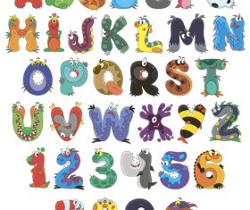 English alphabet cartoon vector