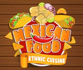 Ethnic cuisine stickers vector