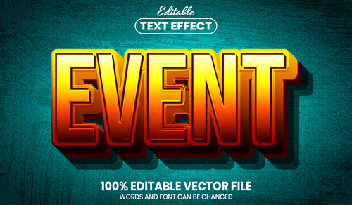 Event text font style vector