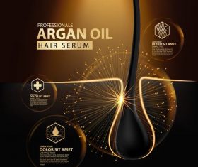 Extract argan oil essence ad template vector