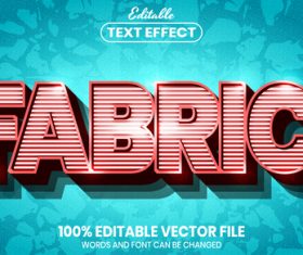 Fabric text font style vector