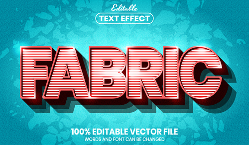 Fabric text font style vector