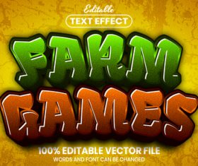 Farm games text font style vector