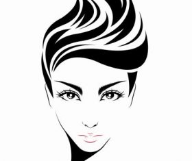 Fashion girl hairstyle vector