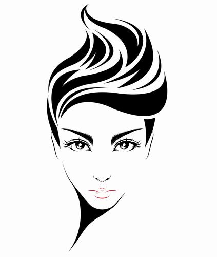 Fashion girl hairstyle vector