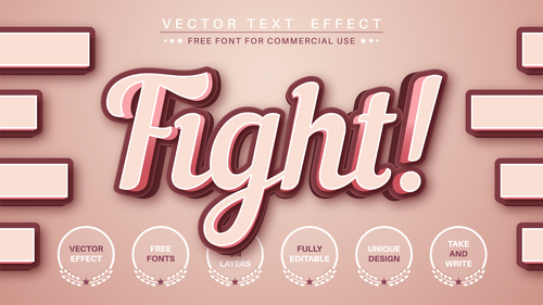 Fight vector text effect