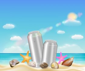 Filling drink on the beach vector