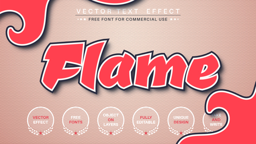 Flame font style effect vector