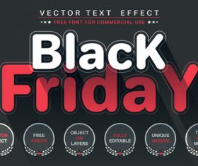 Flat black friday vector text effect