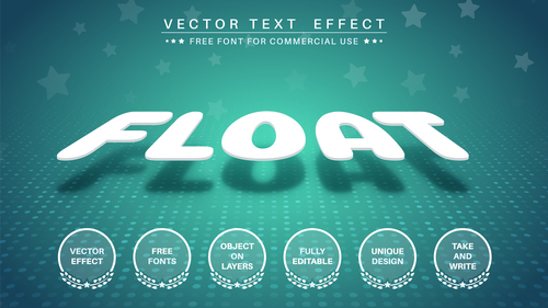 Float vector text effect