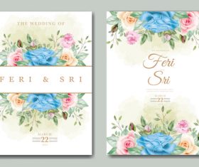 Floral creative wedding card vector