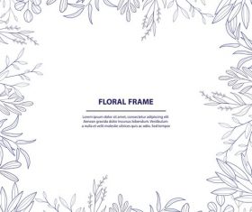 Floral frame hand drawn vector