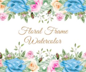 Flower watercolor painting vector background