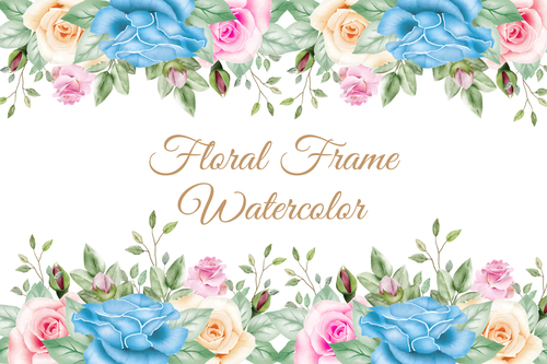 Flower watercolor painting vector background