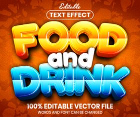 Food and drink text font style vector