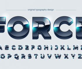 Force typography graphic style vector text effect