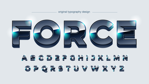 Force typography graphic style vector text effect