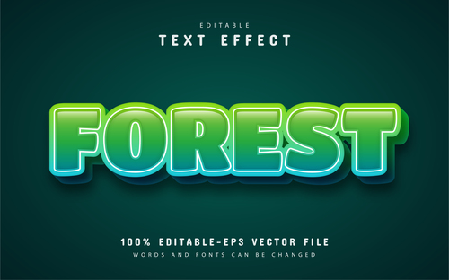 Forest text effect vector