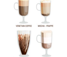 Four flavors coffee vector