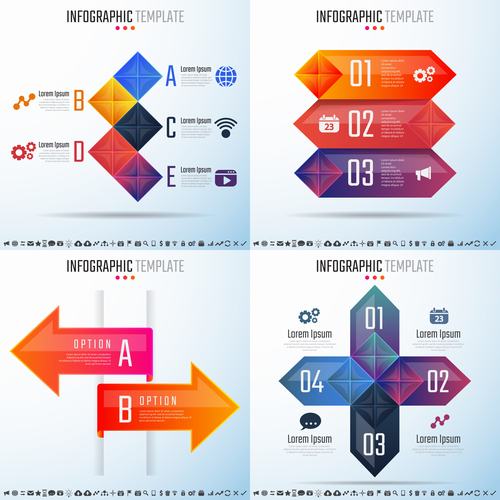 Four styles infographic vector