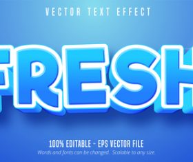 Fresh editable font effect text vector