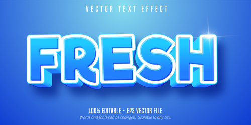 Fresh editable font effect text vector