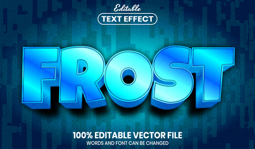 Frost text font style vector