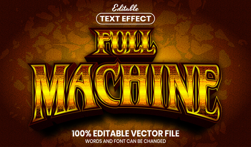 Full machine text font style vector