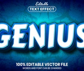 Genius text font style vector