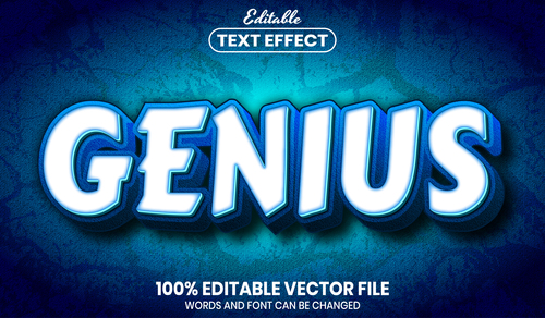 Genius text font style vector