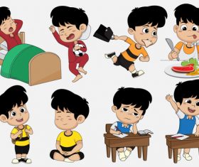 Get up and go to school cartoon vector