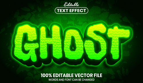 Ghost text font style vector