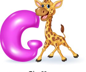 Giraffe and alphabet vector