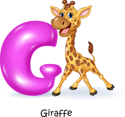 Giraffe and alphabet vector