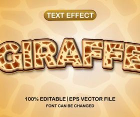 Giraffe text effect vector