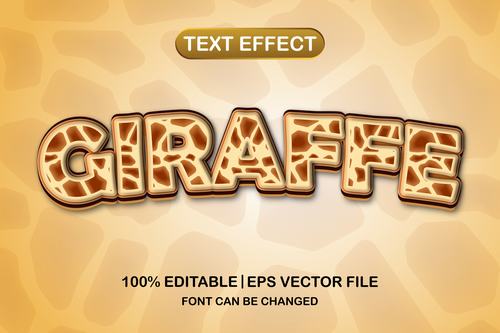 Giraffe text effect vector