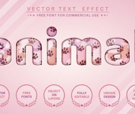 Glass kitty vector text effect