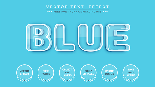Glass vector text effect