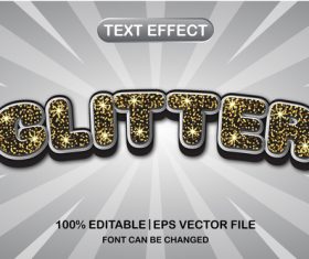 Glitter text font style vector