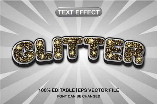 Glitter text font style vector