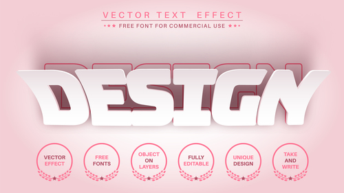 Glue text font style effect vector