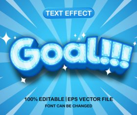 Goal text font style vector